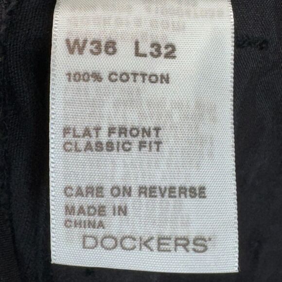 Dockers D3 Classic Fit Dress Corduroy Pants Men 36x32 Black Flat Front Business - Picture 6 of 9